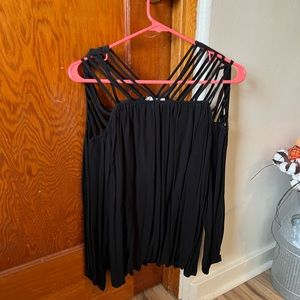 Long Sleeve Blouse with strappy shoulders